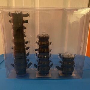 🖤🦴NWT! Michaels Black Spine Shaped Candle- set of three- tiered sizes🦴🖤
